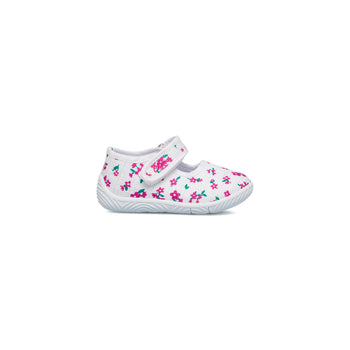 Ballerine primi passi bianche da bambina con fiorellini Chicco Tessy, Brand, SKU k212000015, Immagine 0